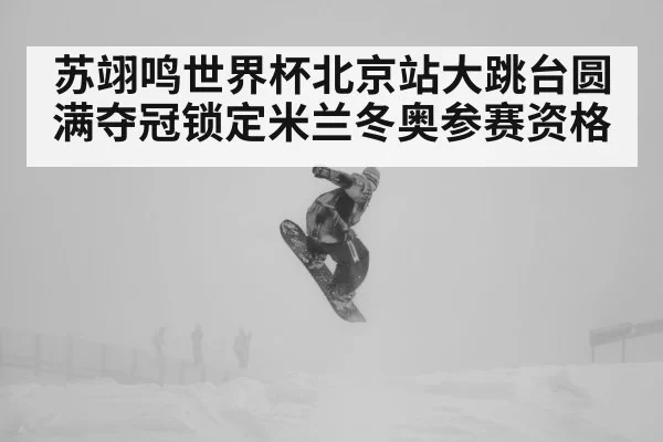 苏翊鸣世界杯北京站大跳台圆满夺冠锁定米兰冬奥参赛资格